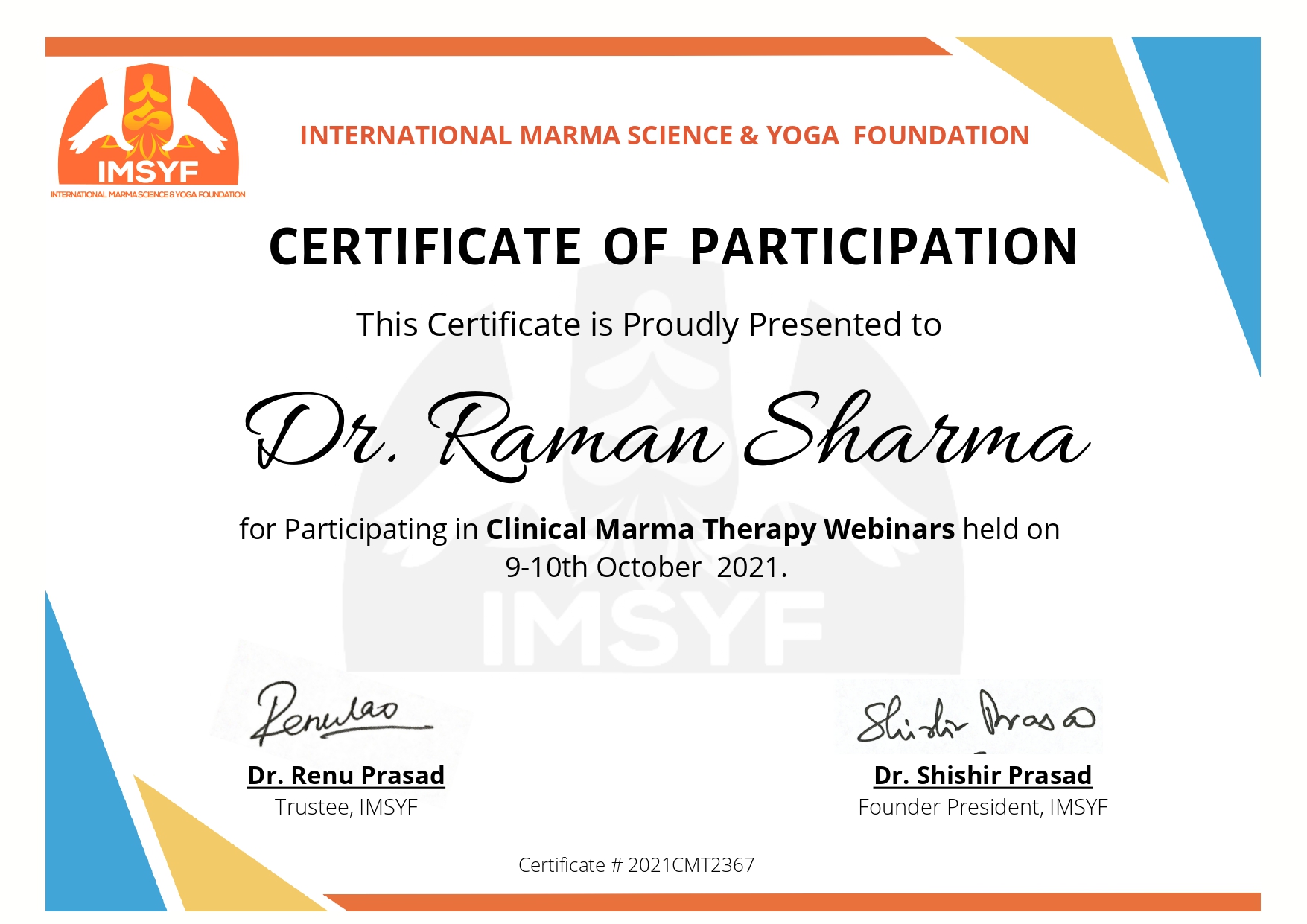 Webinar on Practice in Clinical Marma Therapy